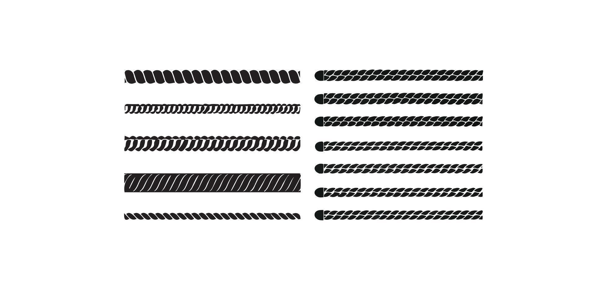 Print Repeating rope set. vector