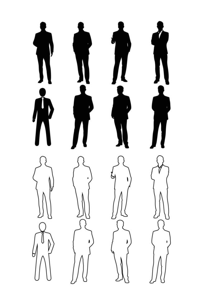 Business Man Silhouette Collection vector