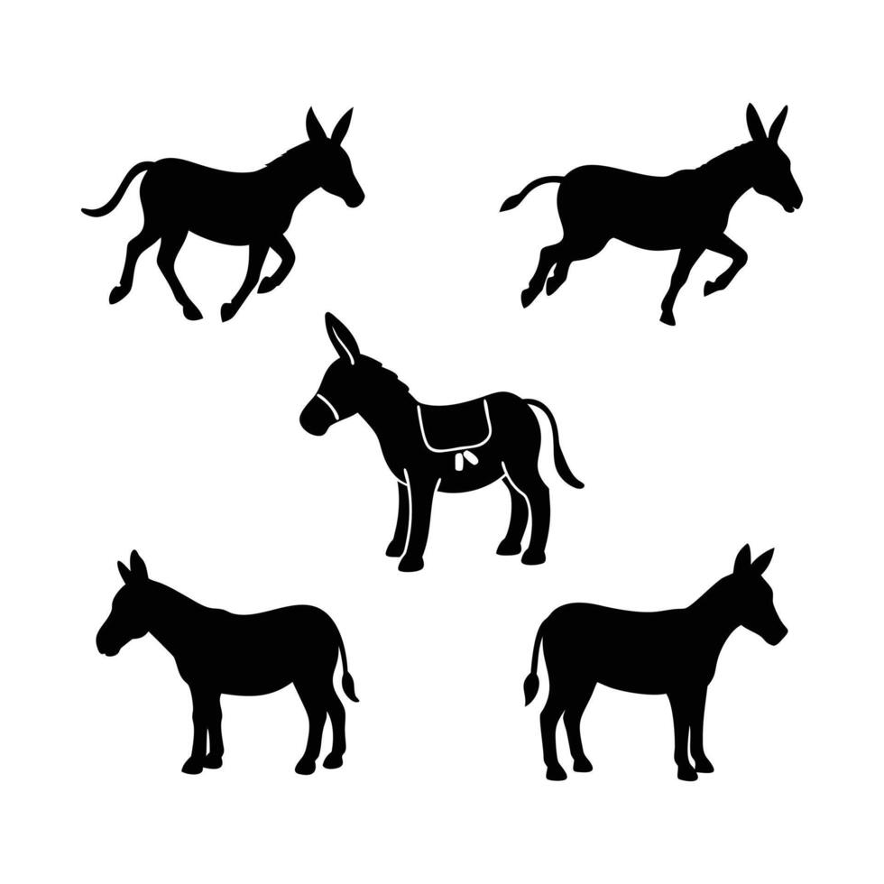 Donkey Silhouette Collection vector