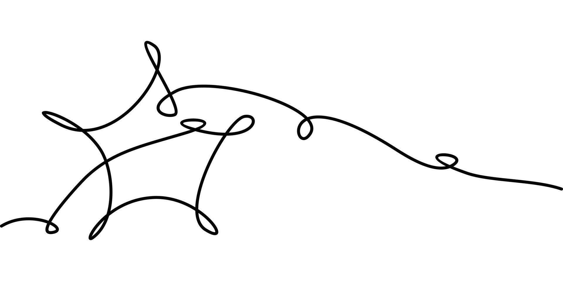 Continuous line drawing of Star symbol. Abstract line art illustration. vector