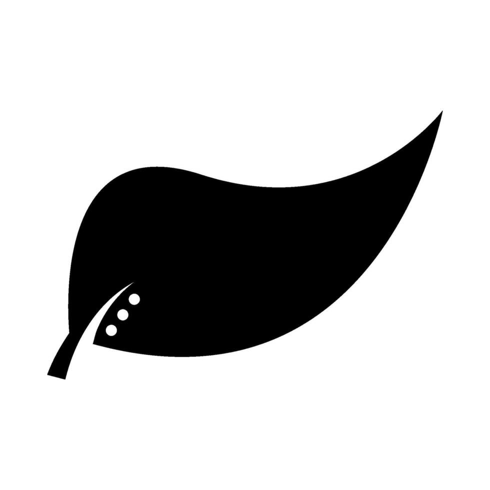three-point black curved leaf illustration vector