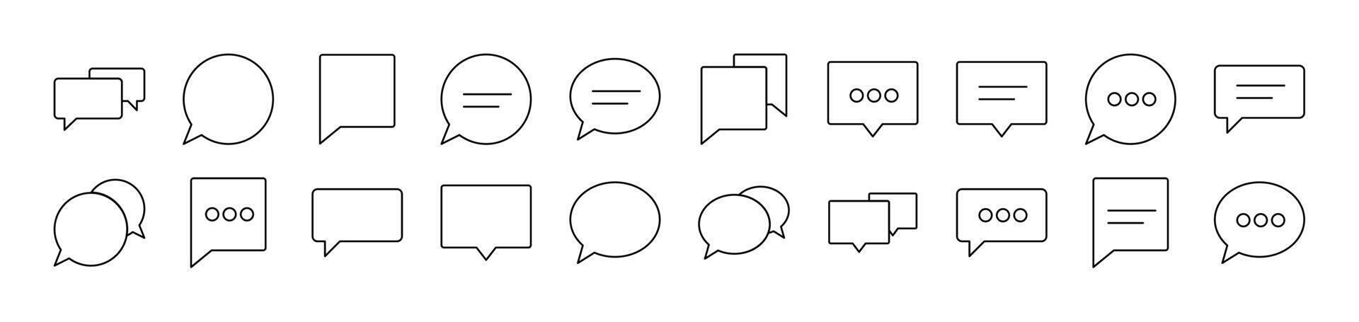 Speech Bubble as Communication and Dialogue Related Line Icon Collection. Editable Stroke. Perfect for Infographics, Articles, Books, Flyers, Banners vector