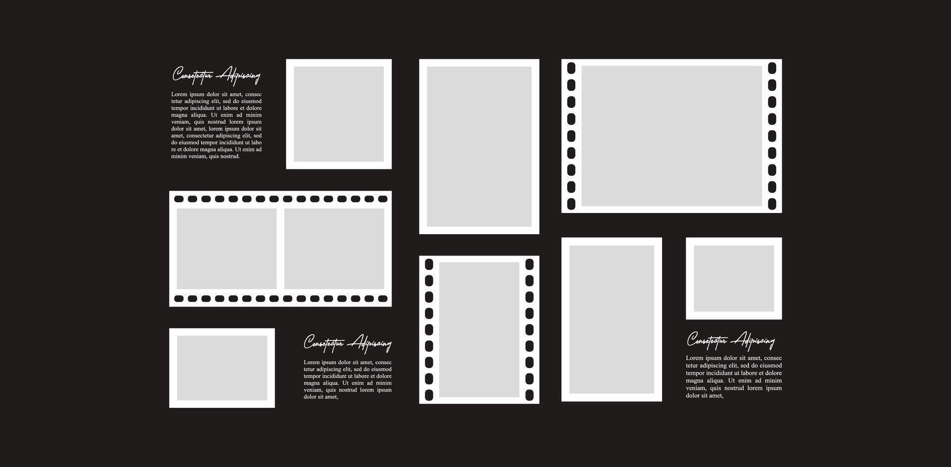 photo frames set text space vector