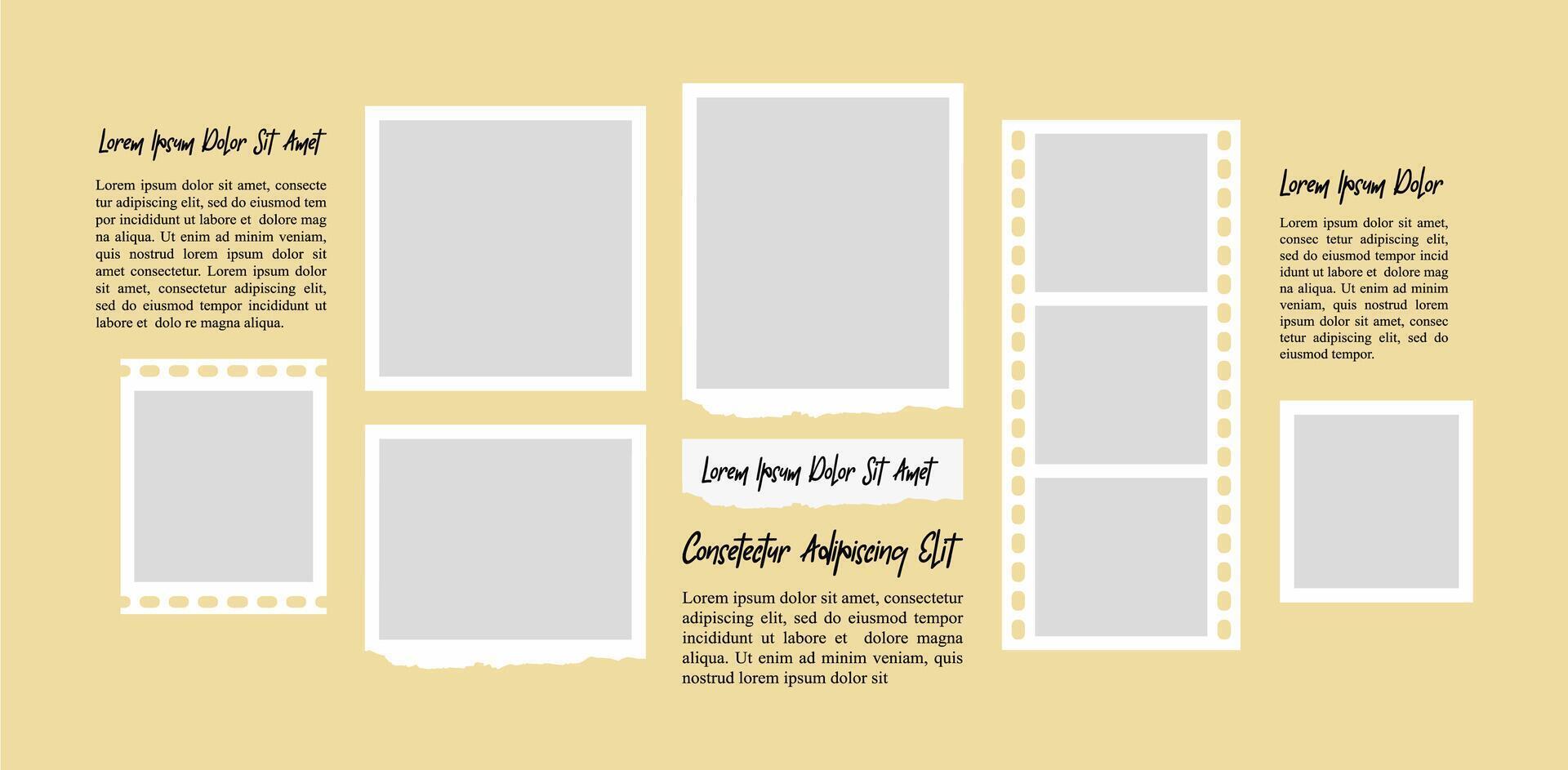 Picture Collage of realistic frames Border template vector
