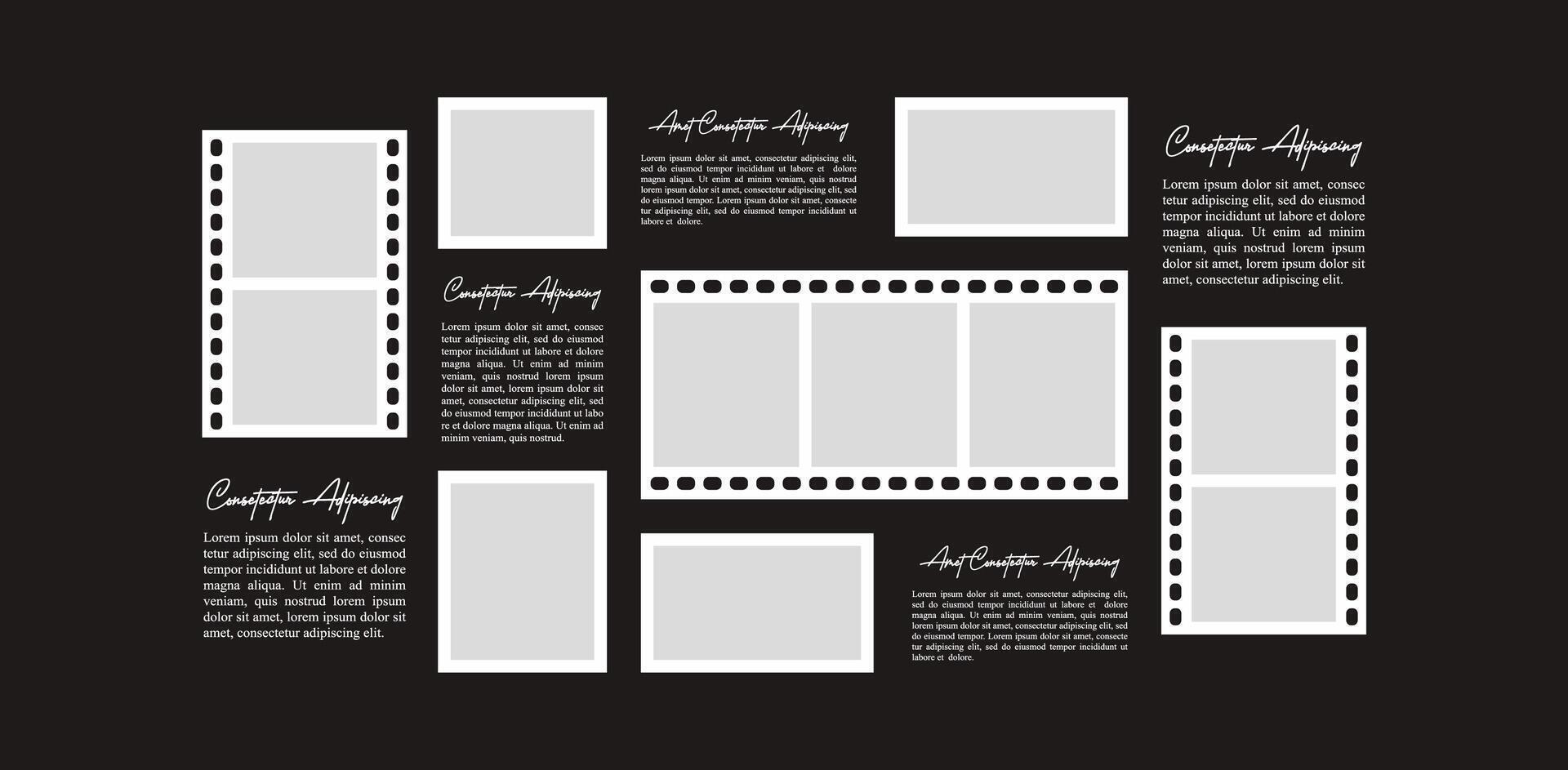 Picture Untidy photo frame collage vector