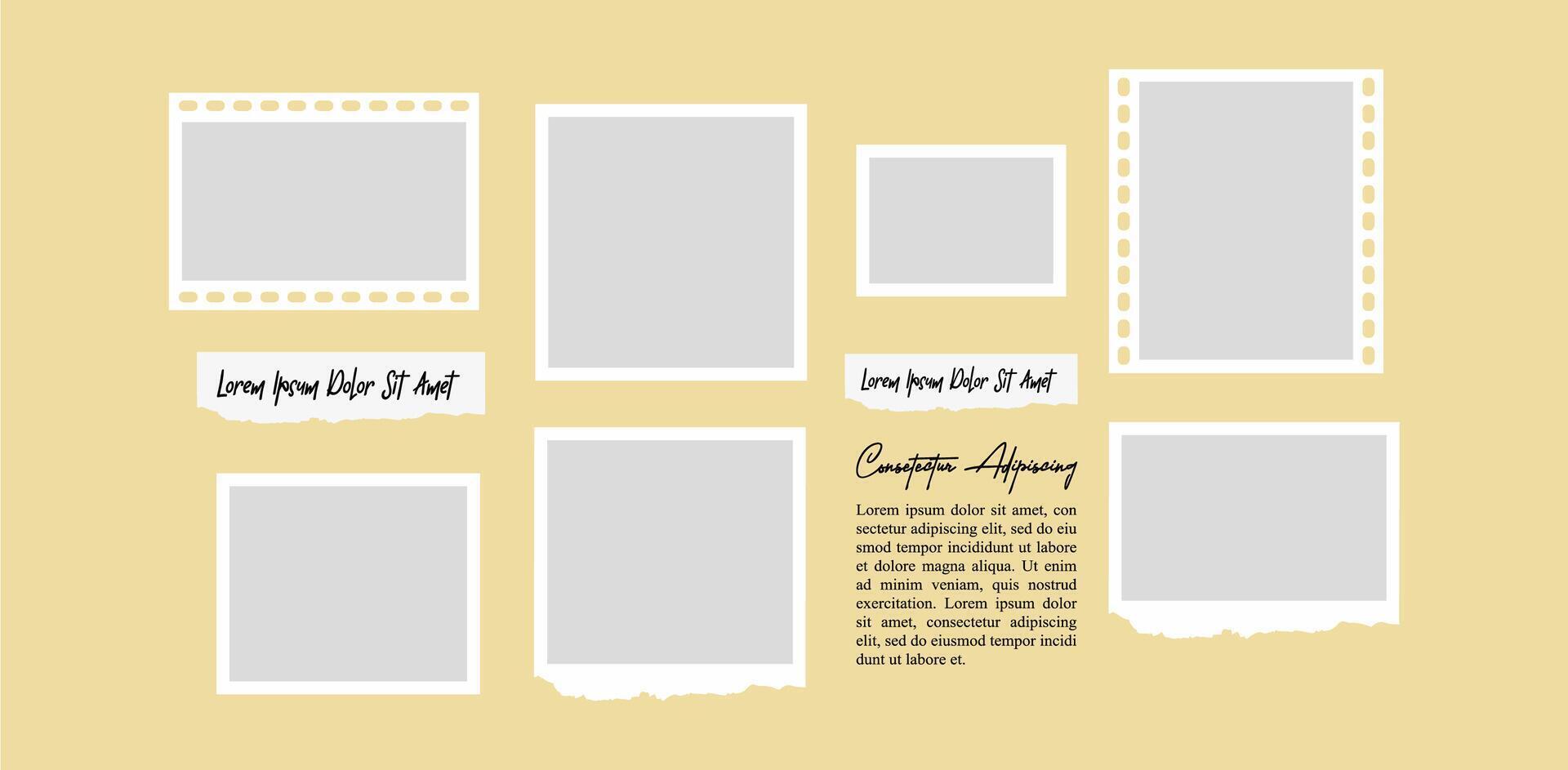 Template Collage Frames for photo Creative template vector