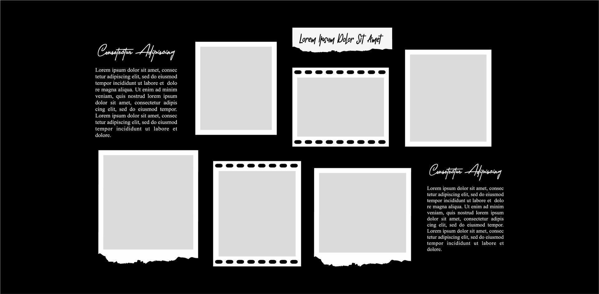 Picture Photo collage theme collection template vector