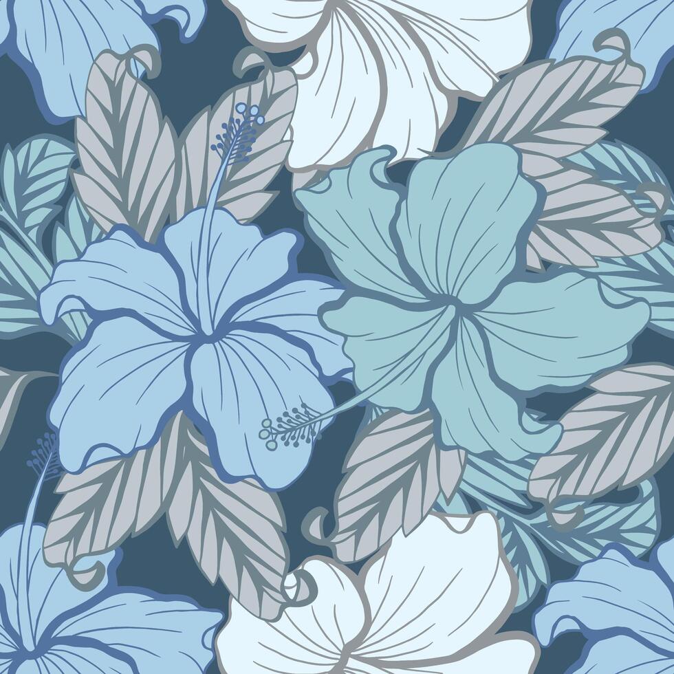 10. Hibiscus flower pattern vector