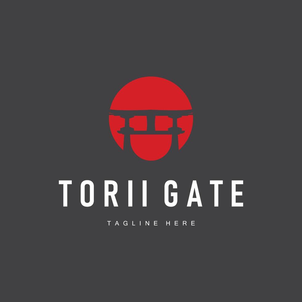 Japan torii gate logo histori gate with minimalist concept is simple silhouette temple icon design vector