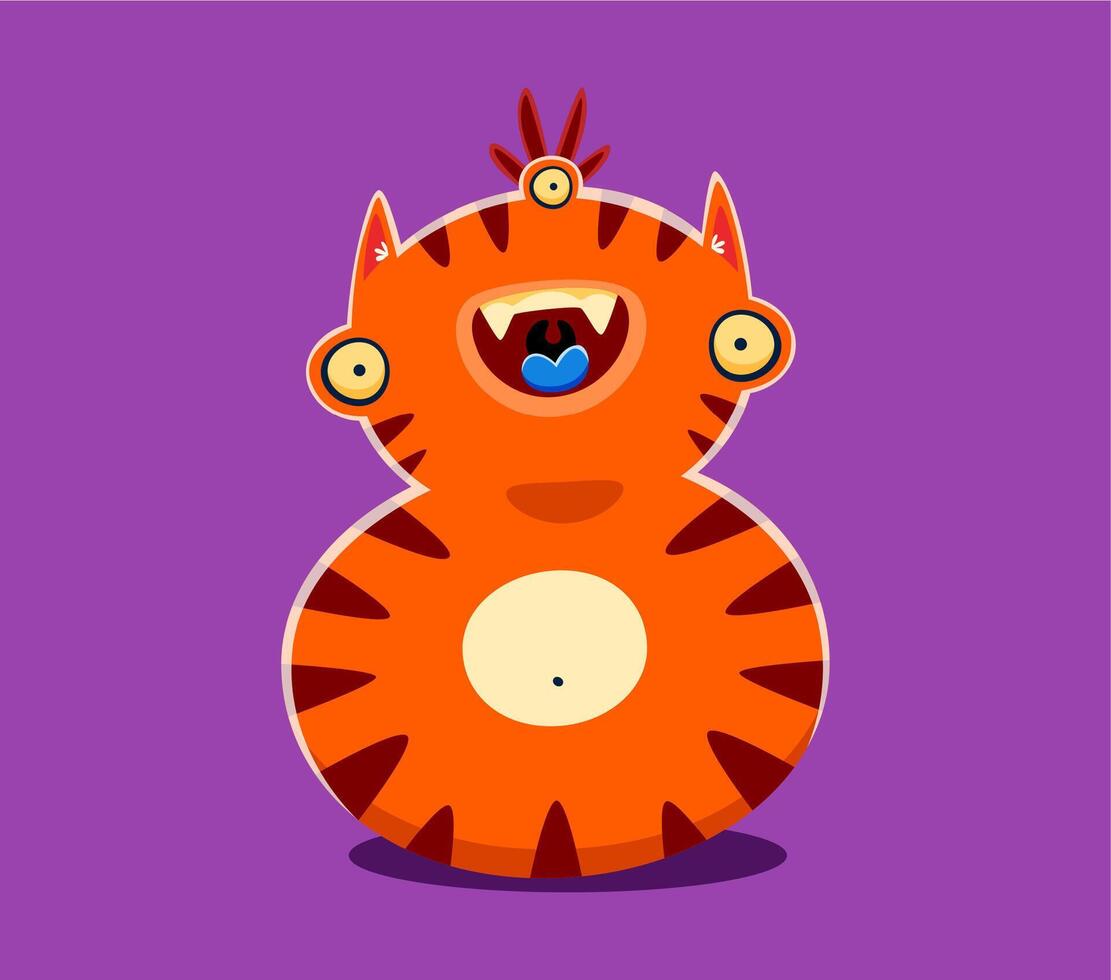 Halloween font digit 8 eight monster character vector