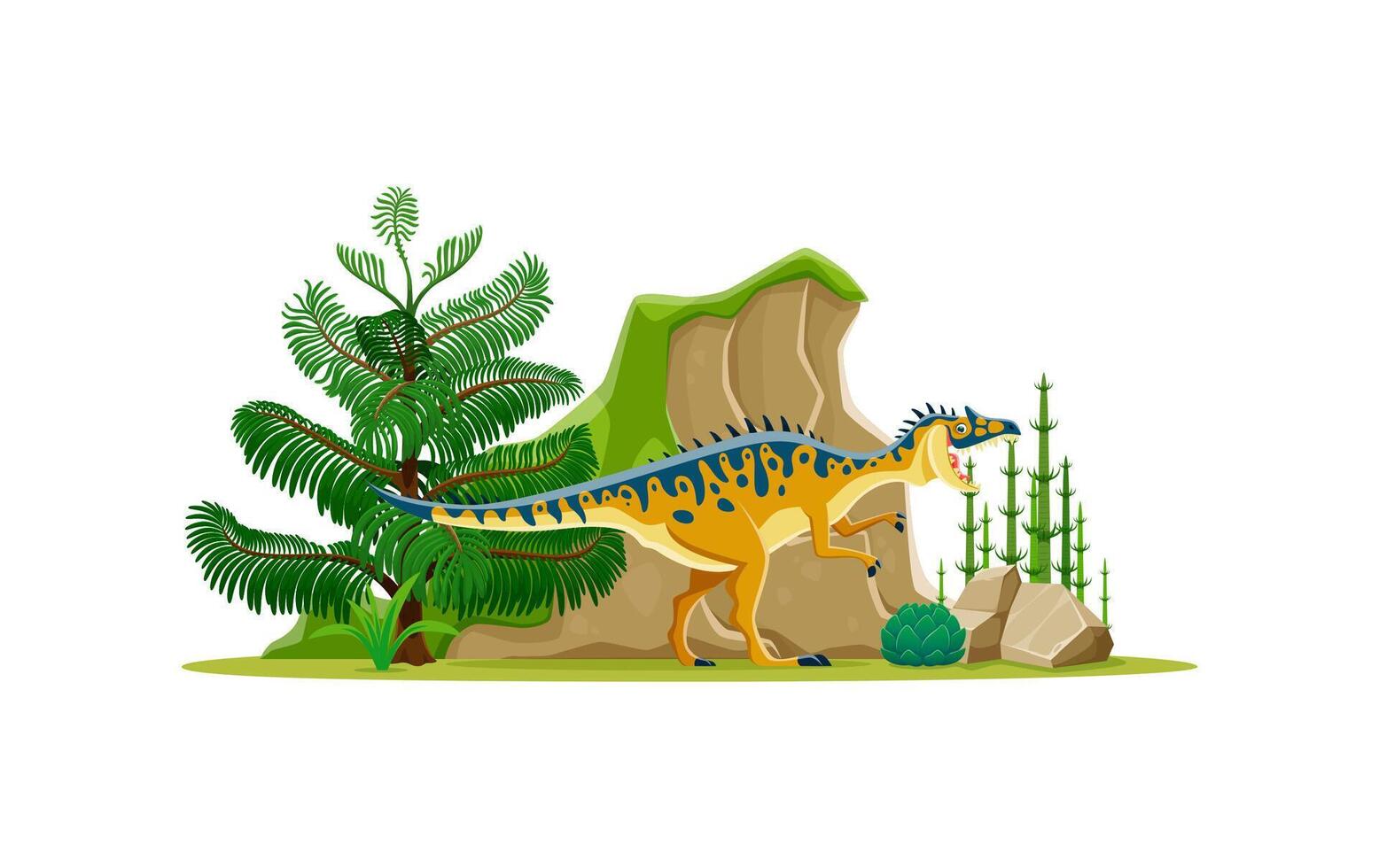 Neovenator prehistoric dinosaur character vector