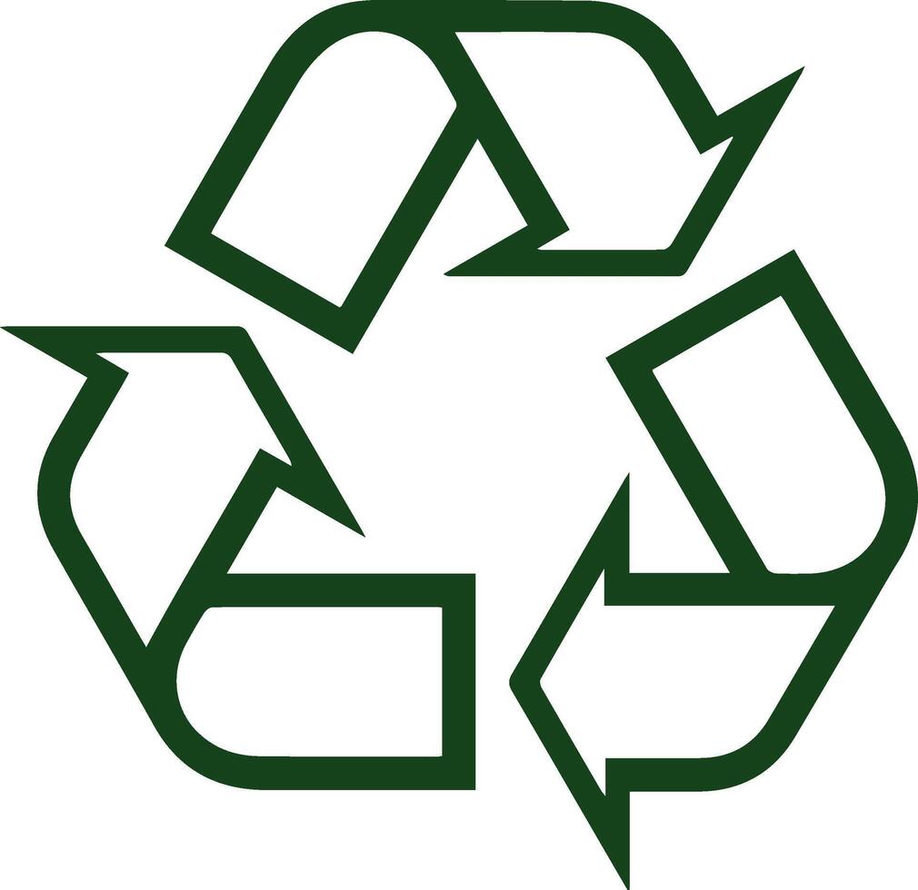 A bold green recycle symbol, universally recognized for environmentalism, sustainability, and eco-friendly practices vector