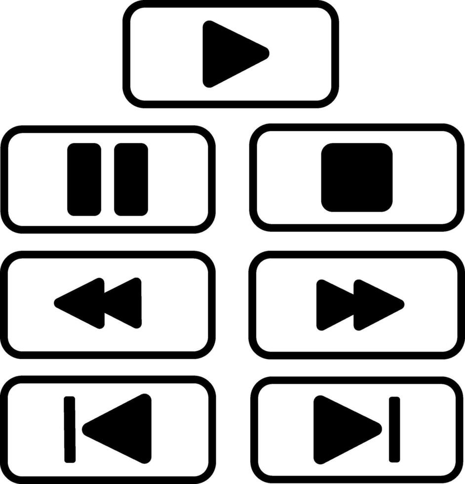 Playback buttons icon set vector