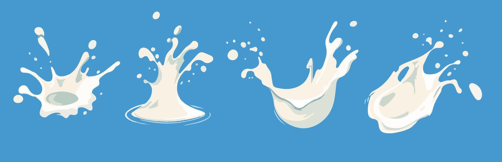 illustration of milk splashes, perfect for dairy concepts, liquid motion designs, and food graphics vector