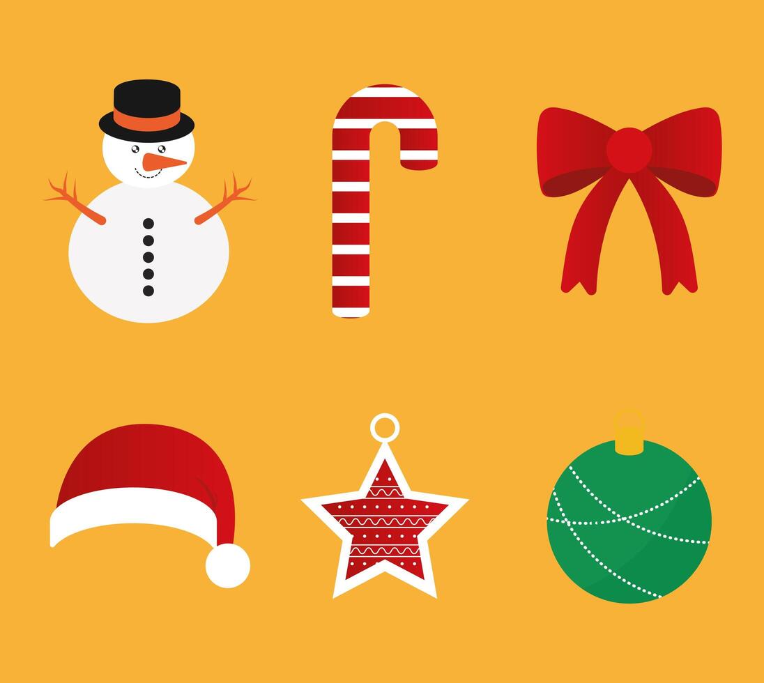 merry christmas icon set vector