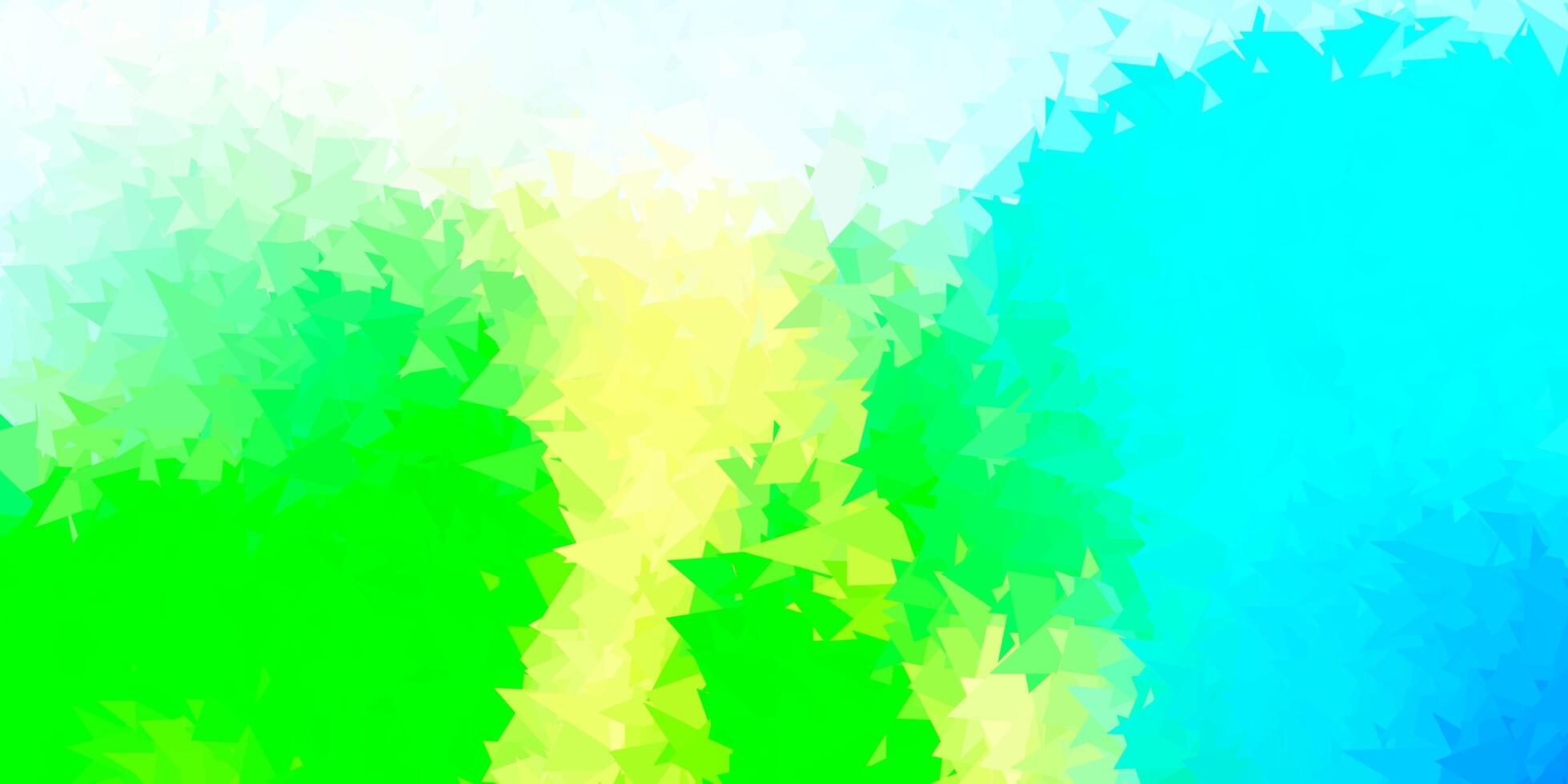 Light blue, green vector abstract triangle pattern.
