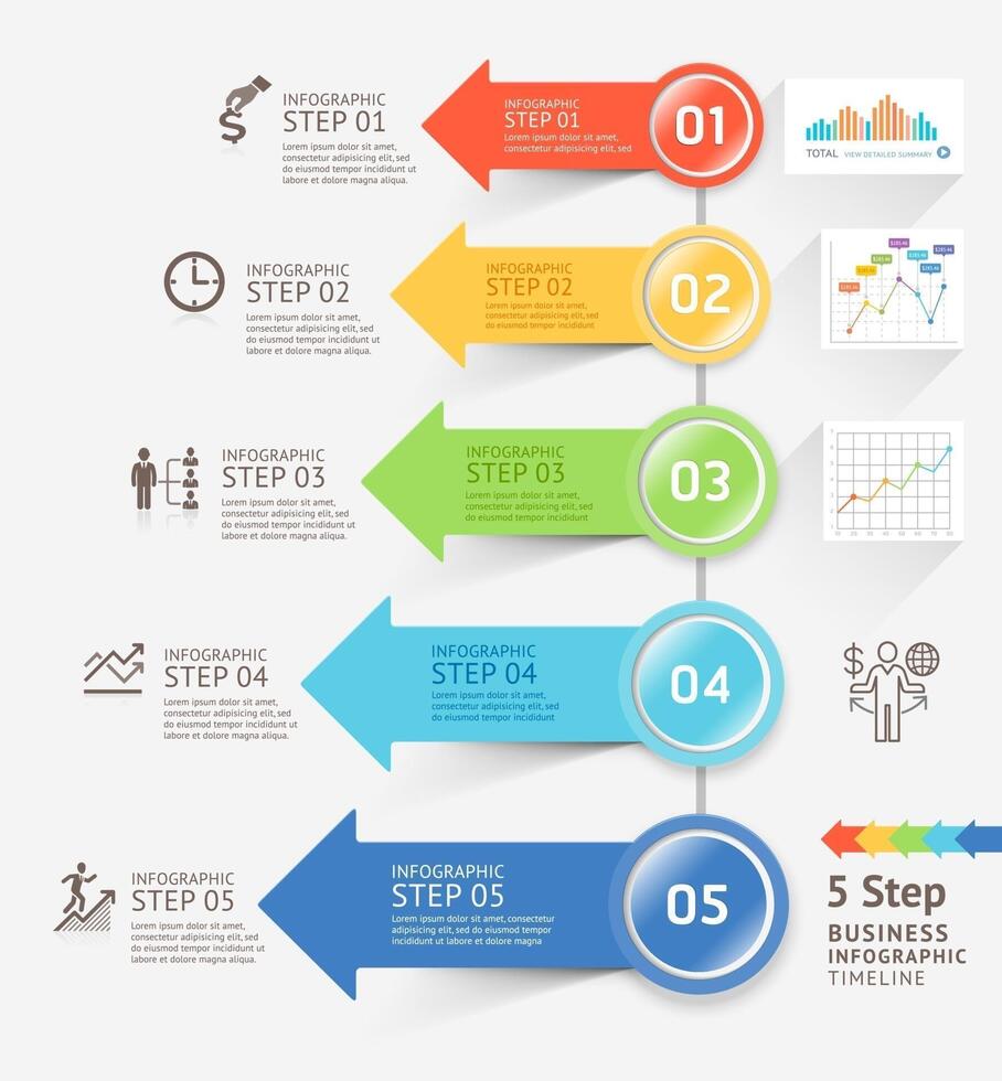 Infographics arrows design template. Vector illustration.