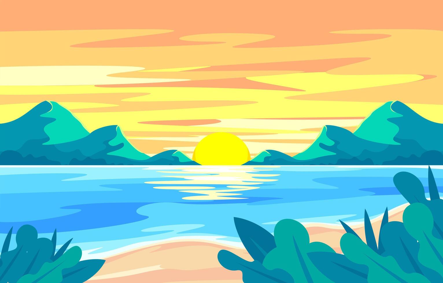 Summer Scenery Background vector