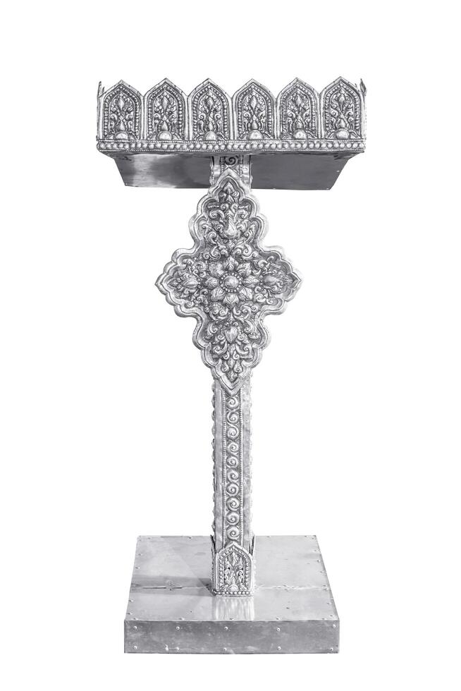 Silver Podium isolated photo