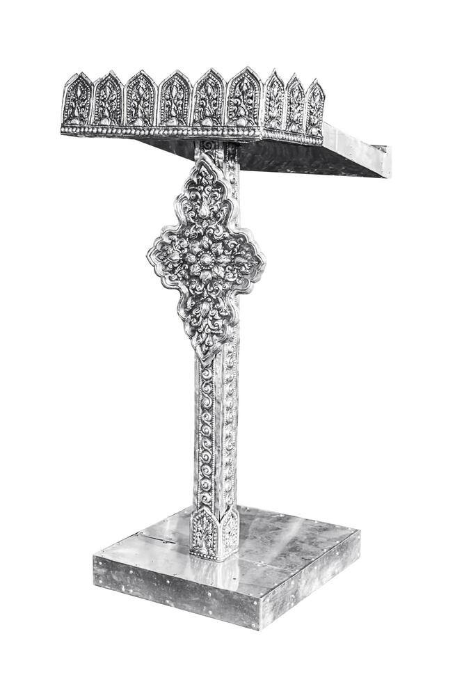 Silver Podium isolated photo
