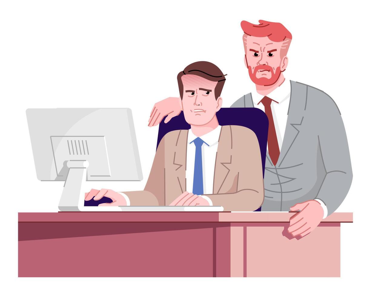 New employee coaching semi flat RGB color vector illustration