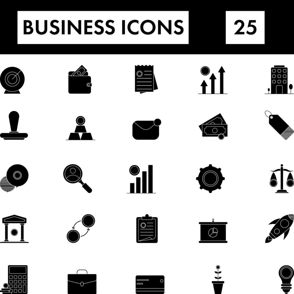 Glyph Style Set Of Business Icon Or Symbol. vector