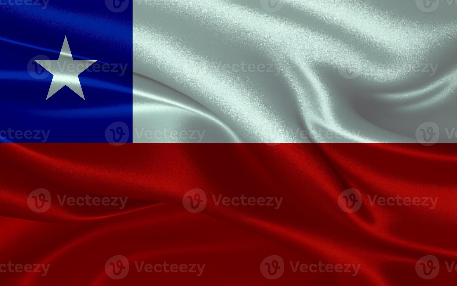 3d waving realistic silk national flag of Chile. Happy national day Chile flag background. close up photo