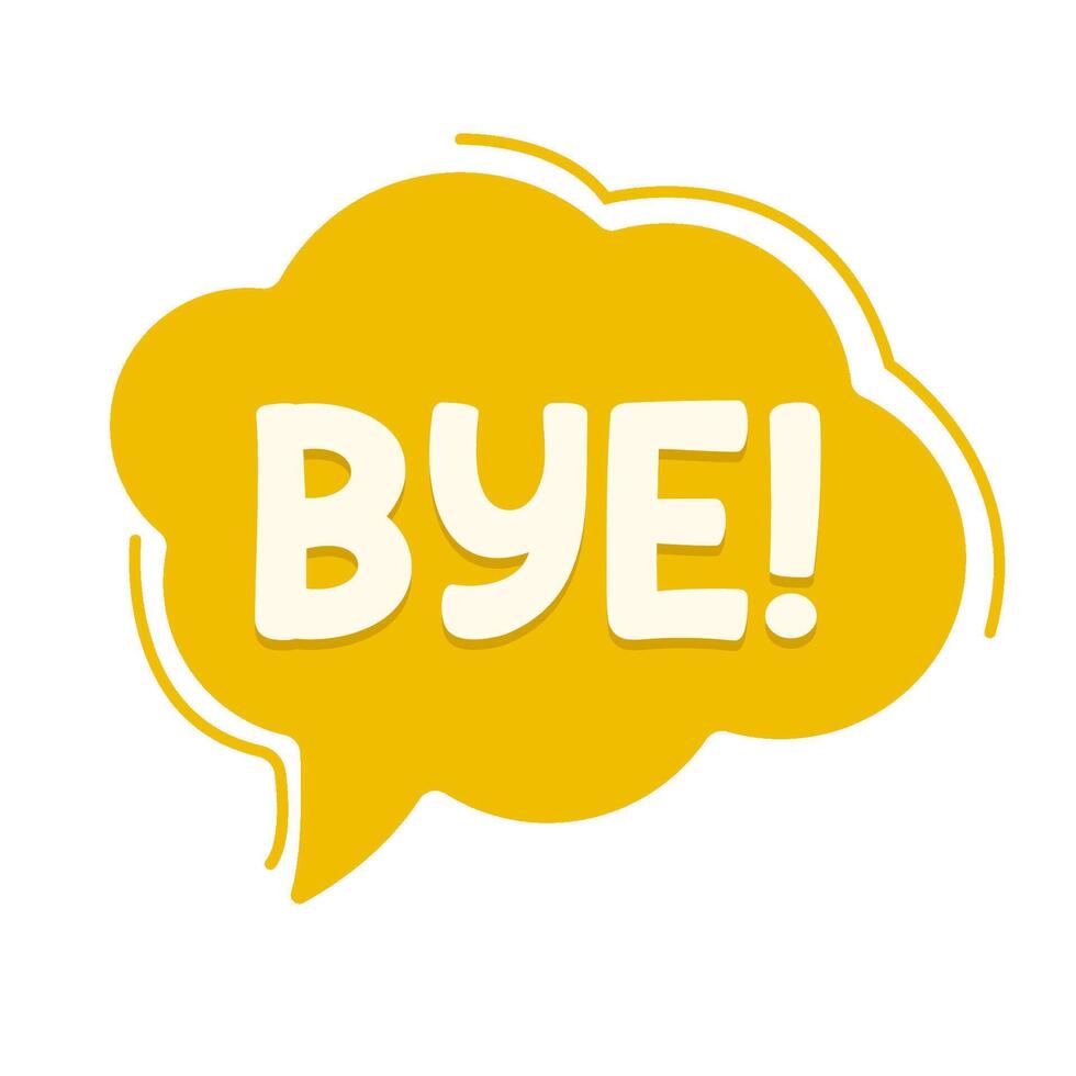 cloud speech bubble bye communication illustration vector