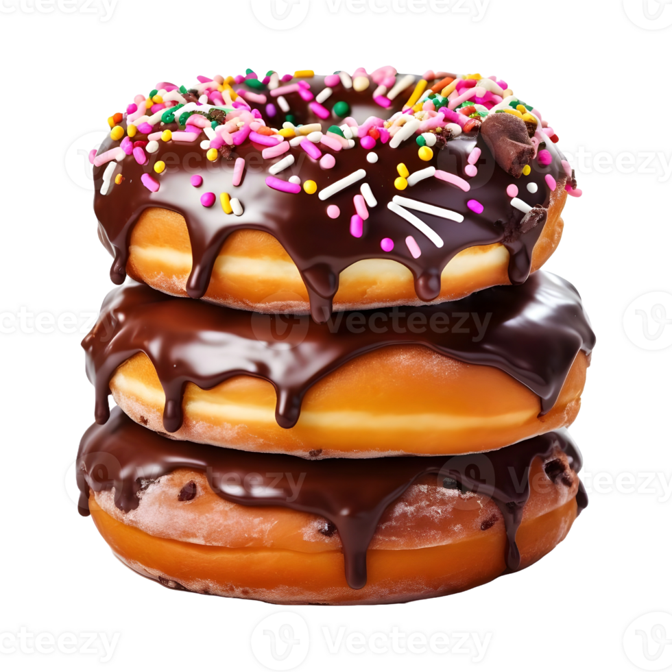 AI generated Tasty Donuts with Chocolate on it on Transparent background - Ai Generated png