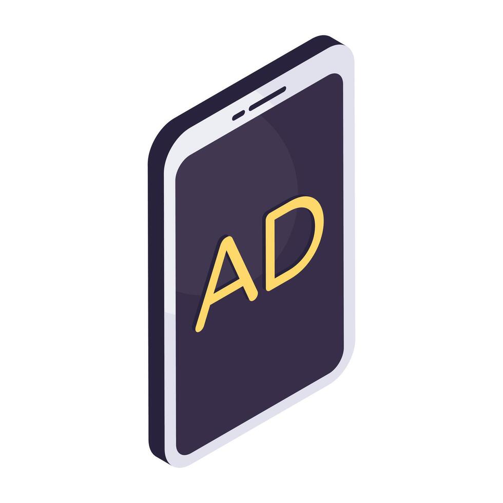Modern design icon of mobile ad vector
