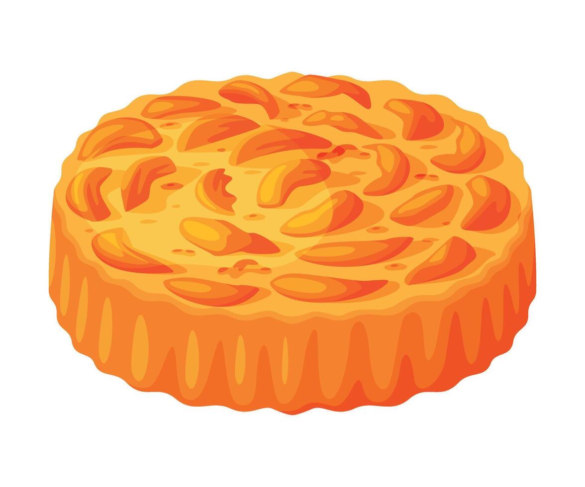 Baked Apricot Pie Made from Pastry Dough with Sweet Fruit Filling Illustration vector