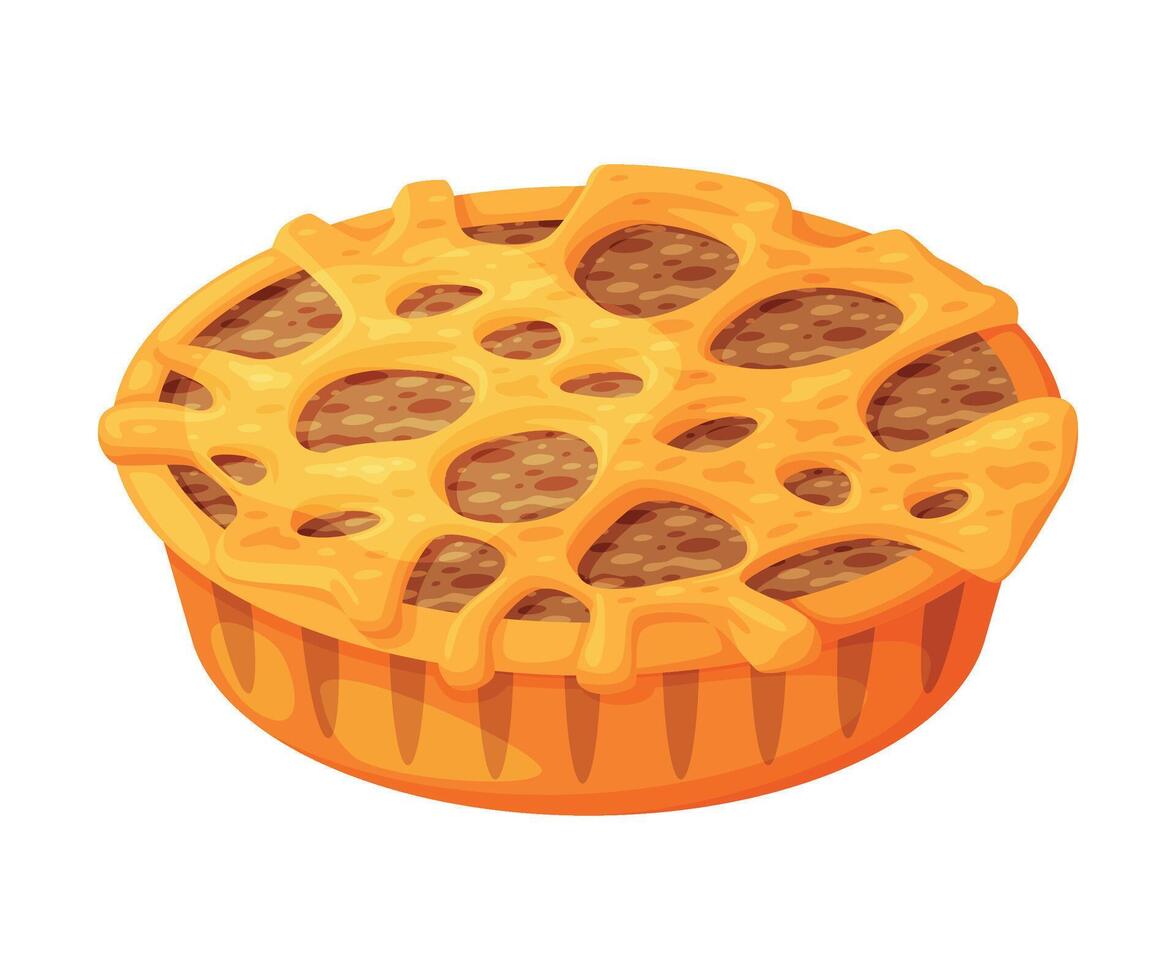 Baked Pie Made from Pastry Dough with Sweet Filling Illustration vector