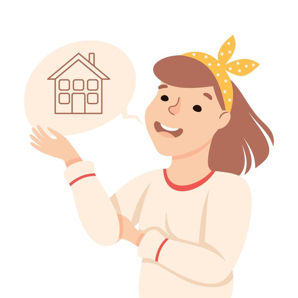 Young Female Talking and Gesturing Engaged in Conversation with Someone Illustration vector