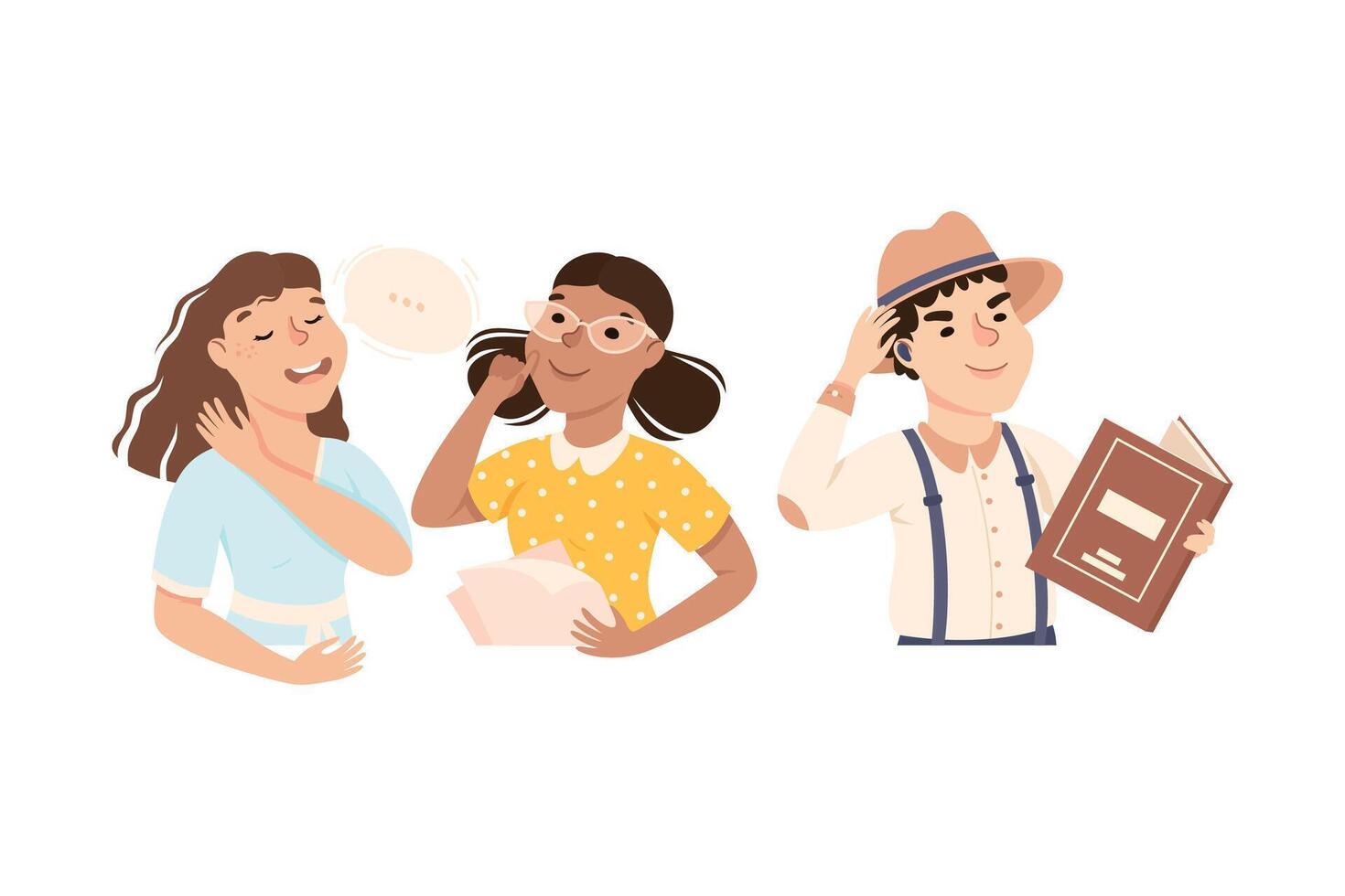 Espionage with Man Private Detective with Book Listening to Woman Conversation Illustration vector