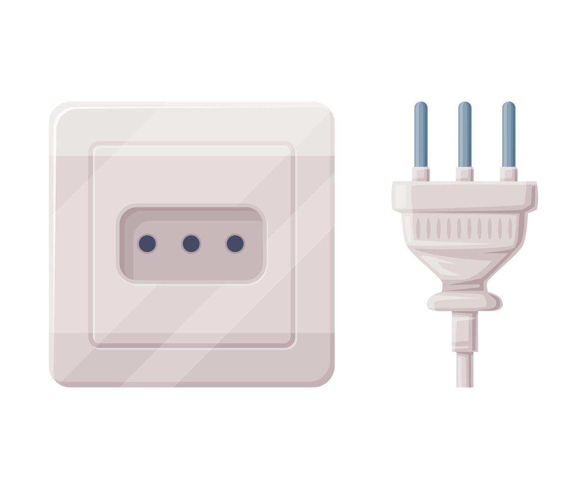 Power Plug and Socket for Connecting Electric Equipment Illustration vector
