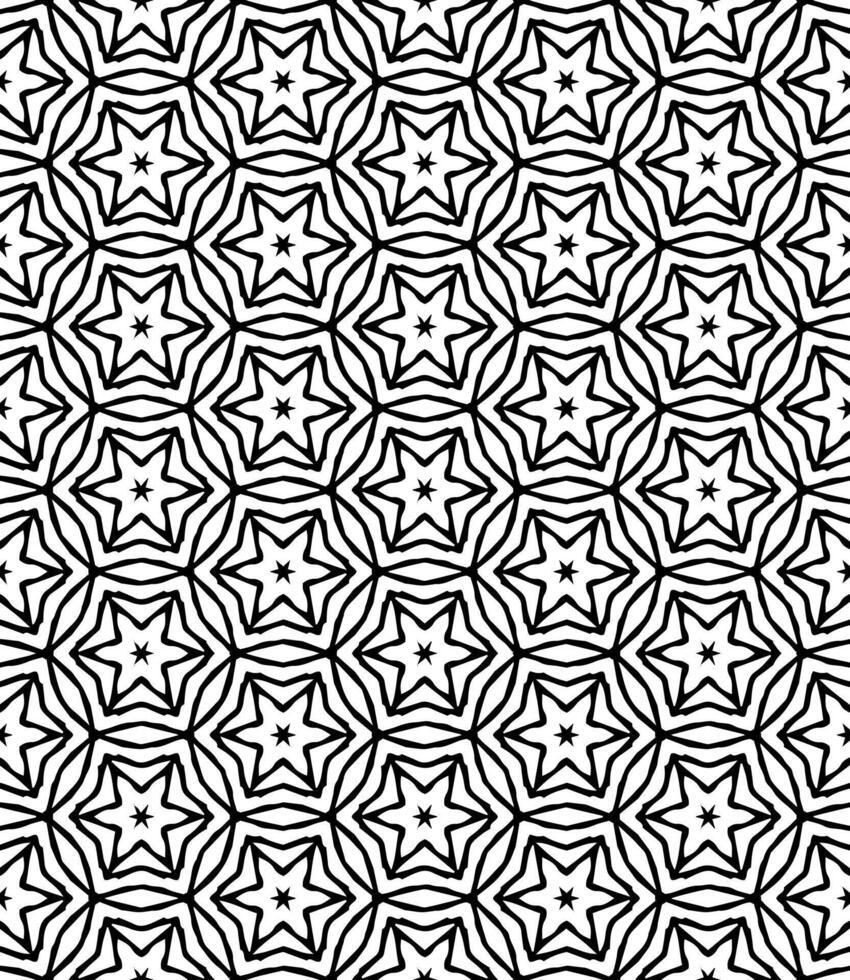 Black and white seamless arrangement with abstract motifs vector
