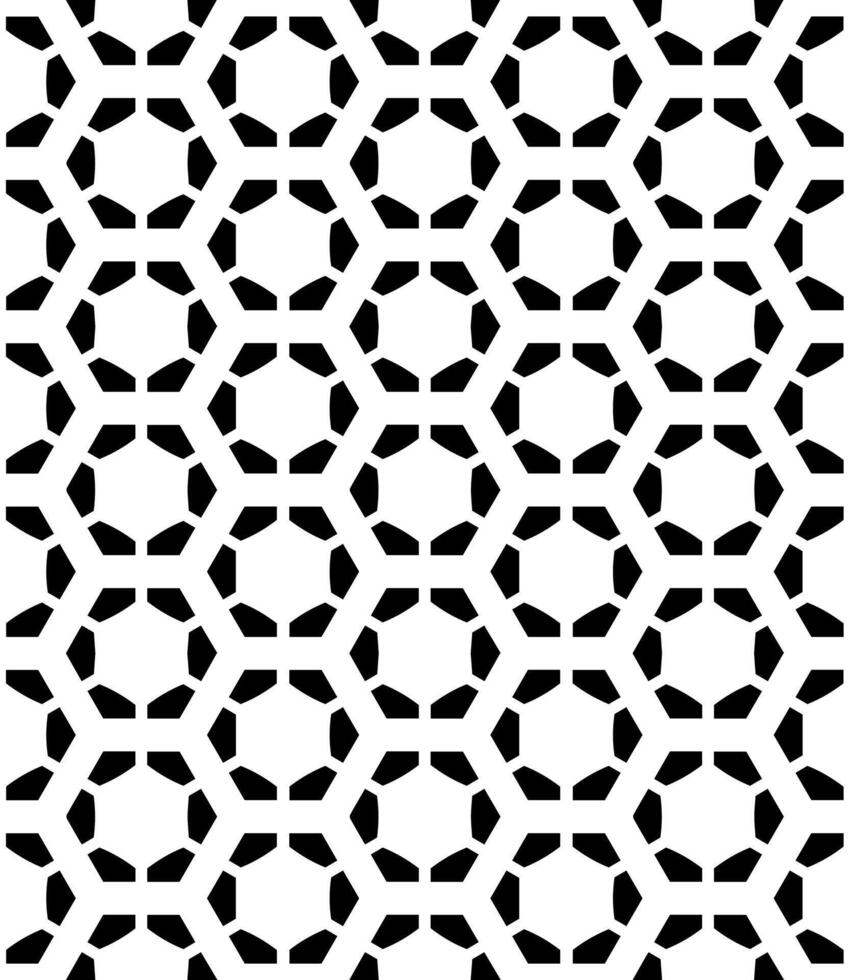 Two-tone abstract pattern with repeating ornaments vector