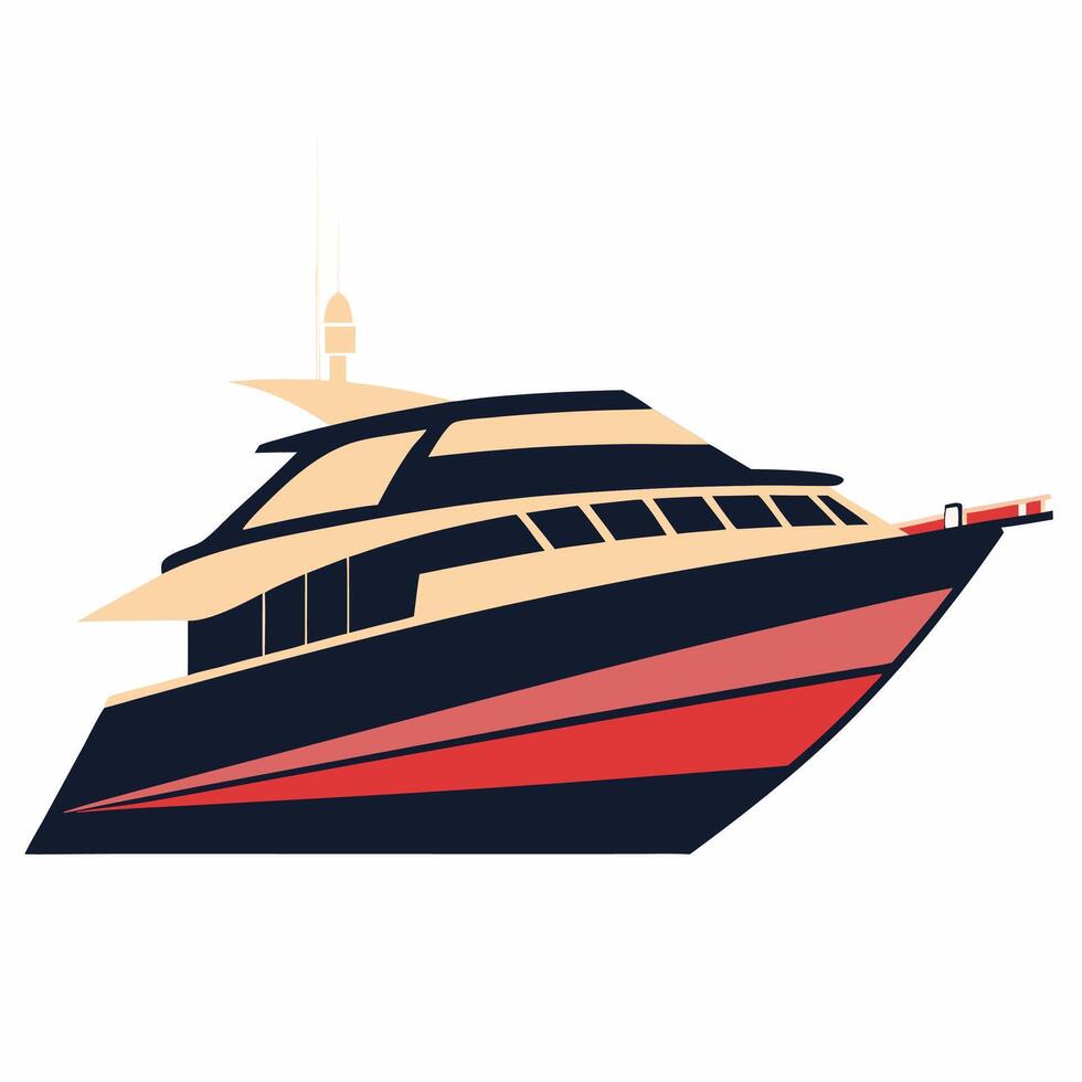 A boat on a white background with a red stripe vector