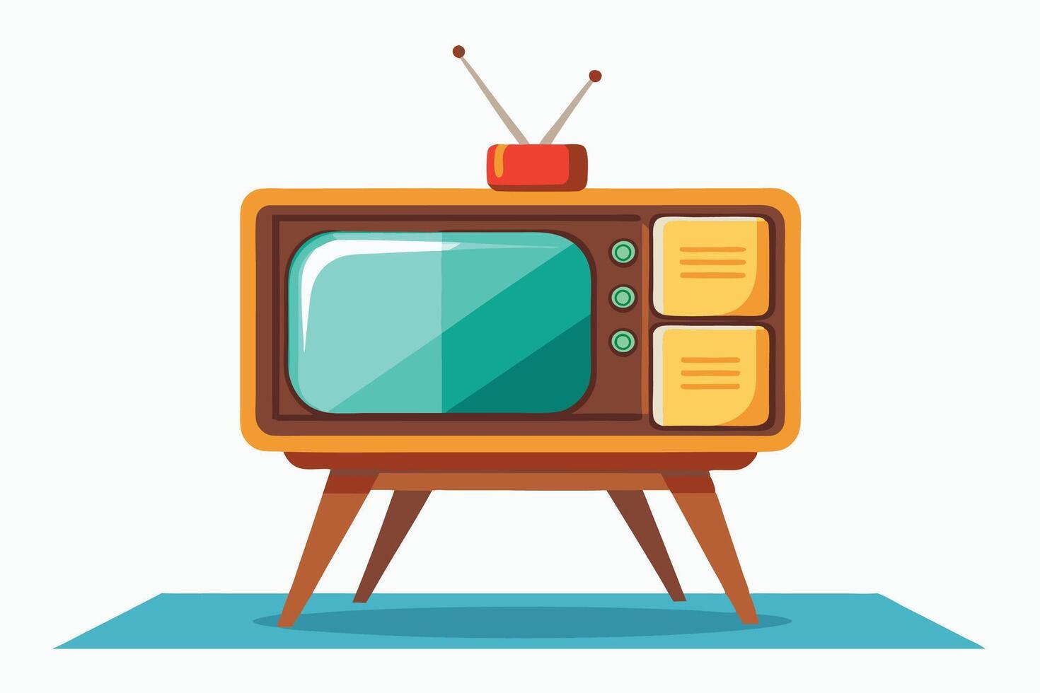 Retro tv flat design illustration vector