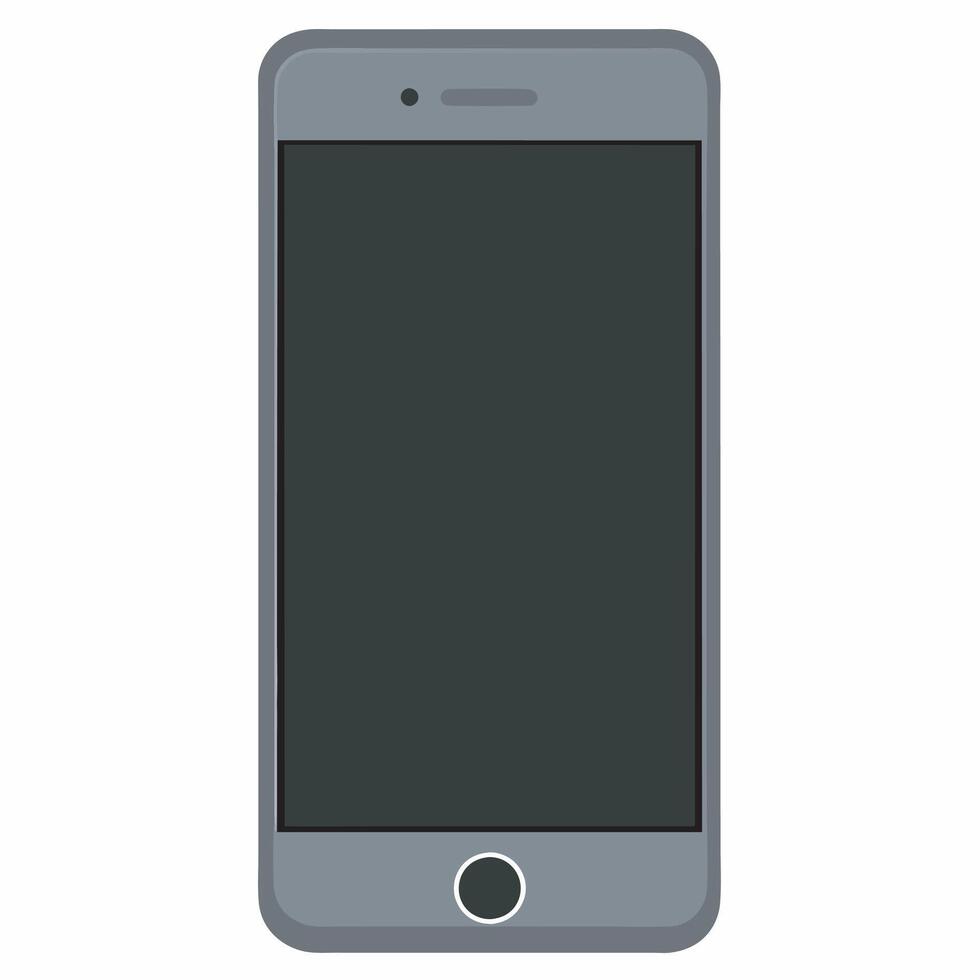 An illustration of a smartphone with a blank screen vector