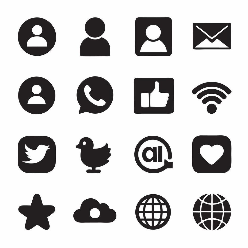 Social media icons set illustration vector