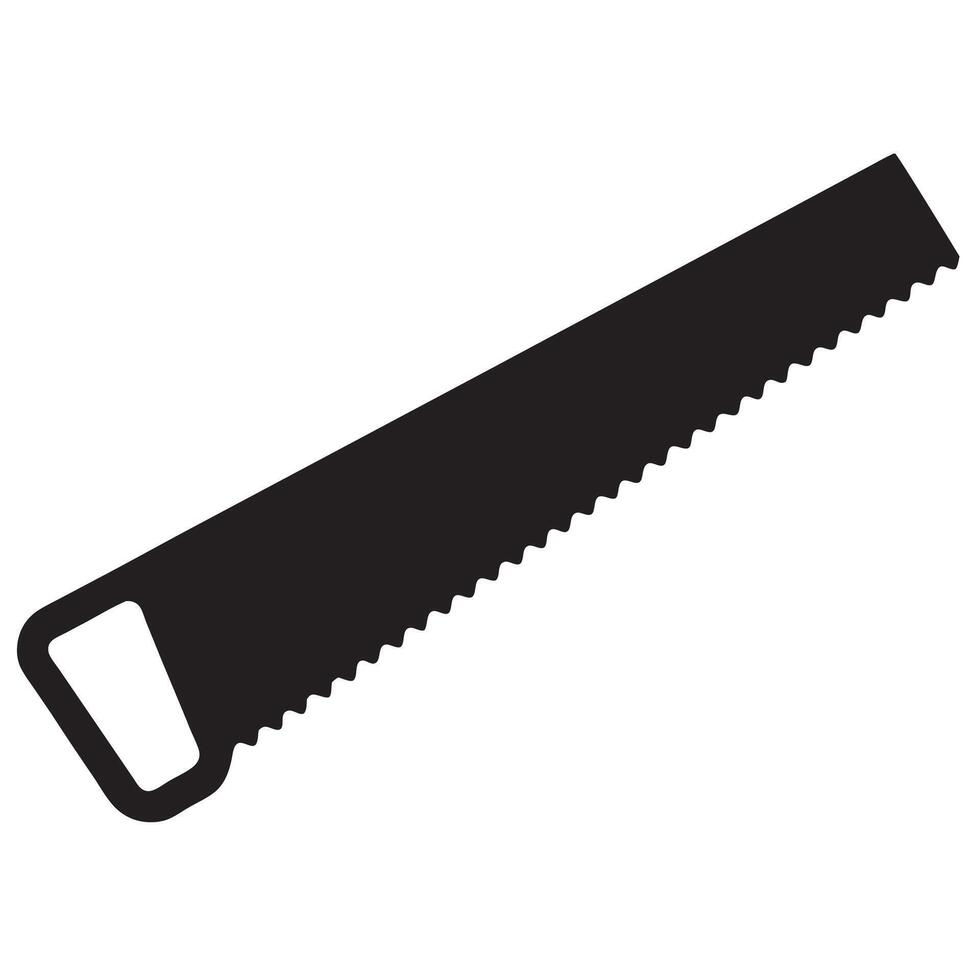 A black and white illustration of a saw vector