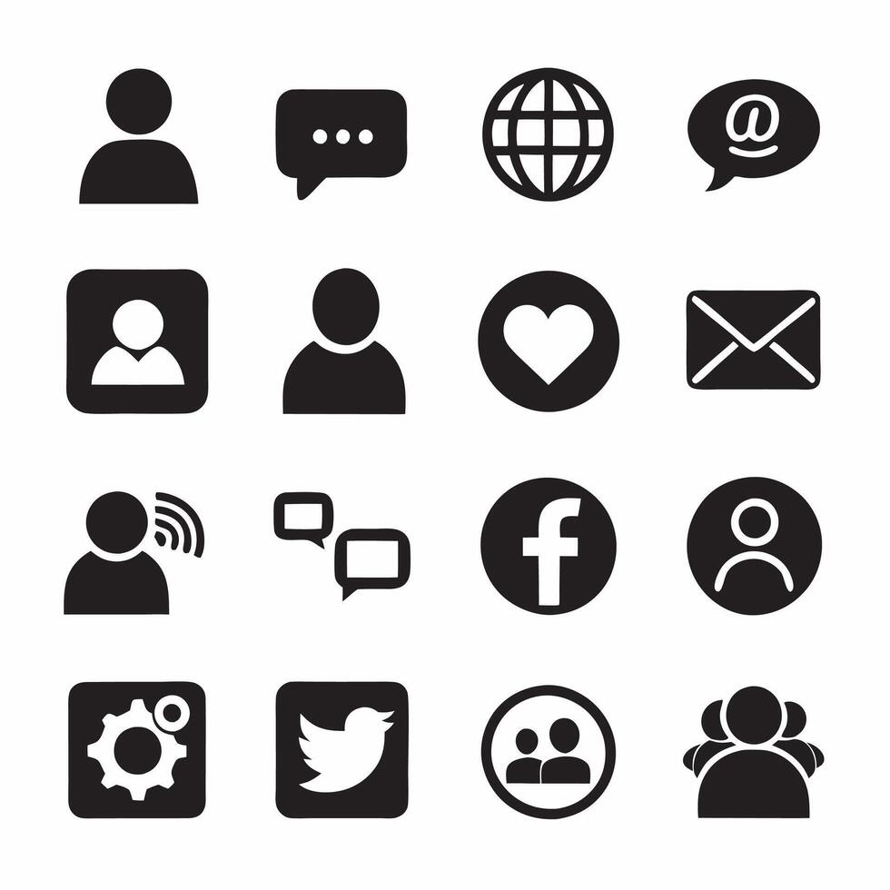Social media icons set illustration vector