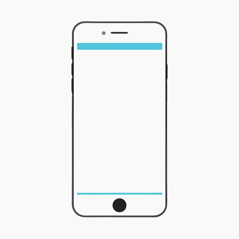 An iphone with a blank screen on a white background vector