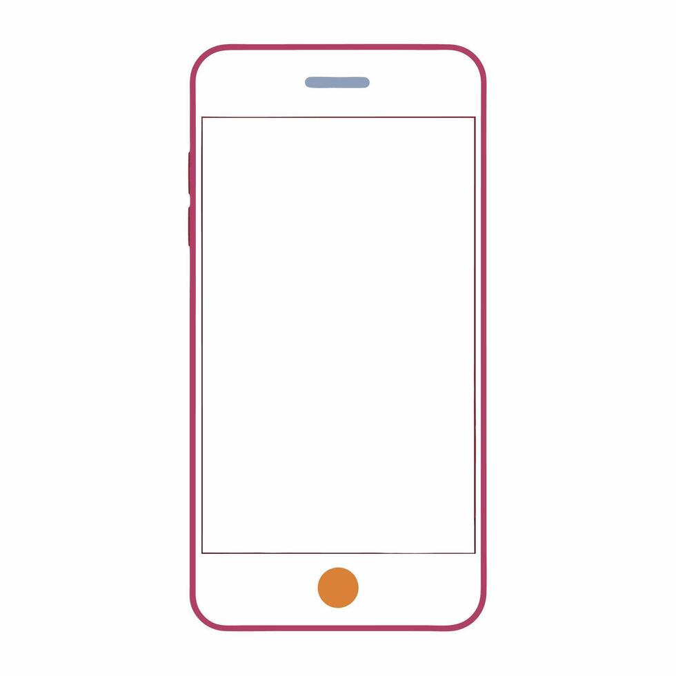 An iphone with a blank screen on a white background vector