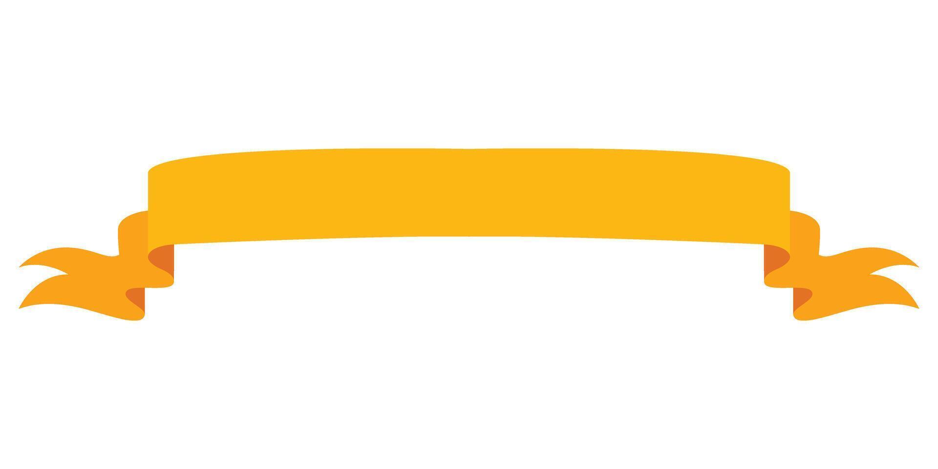 Illustrated decorative yellow ribbon label illustration graphic element vector