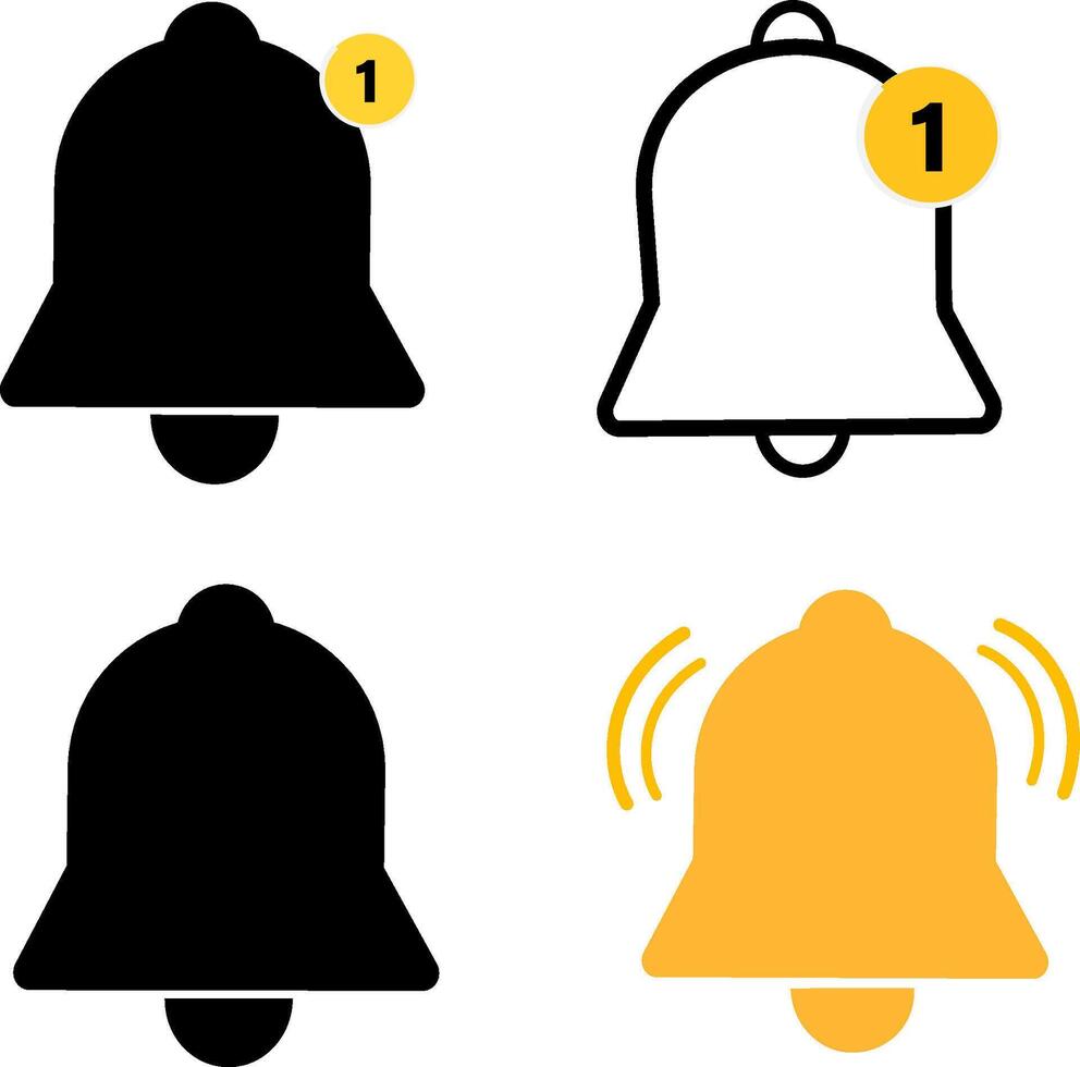 Emergency alert bell icon on circle background. Notification bell icon vector