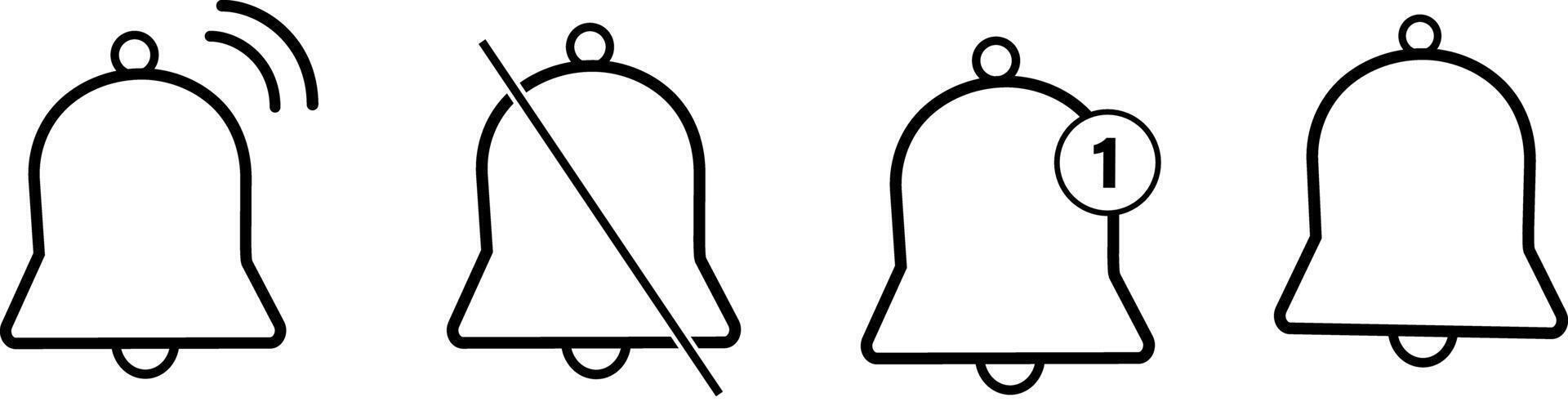Social media element. New message symbol flat style Notification bell icon set vector