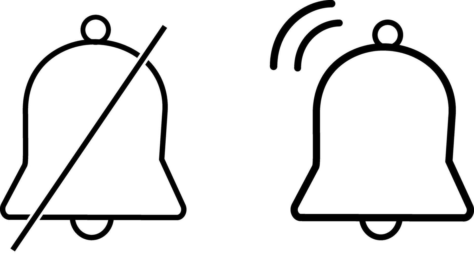 Bell Icon set illustration. Notification Bell Line Icons. Pixel perfect. Editable stroke alert vector