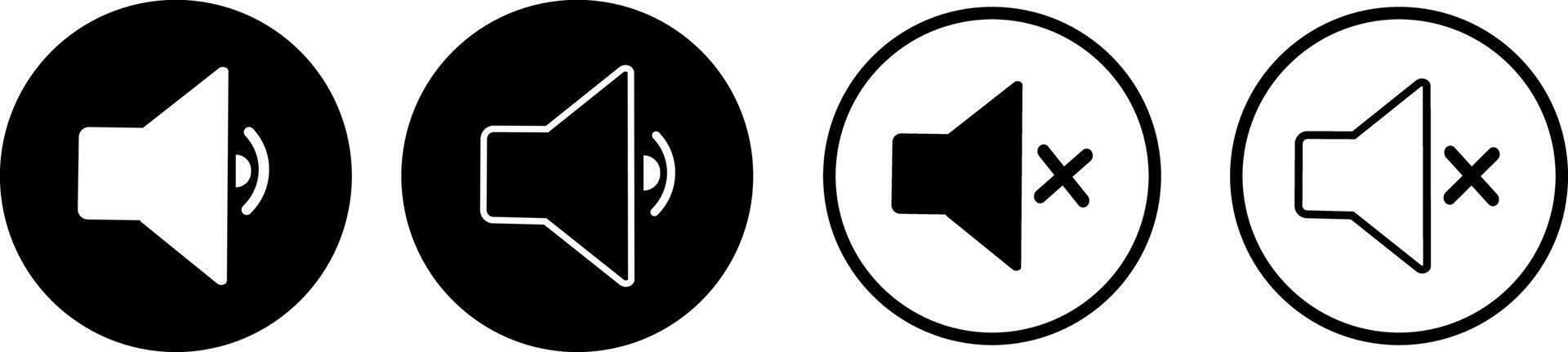 Mute sound icon set. Record. Microphone vector